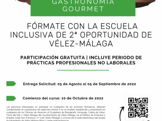 Curso Ayudante de Cocina: Gastronomía Gourmet Escuela Inclusiva Segunda Oportunidad de Vélez-Málaga.